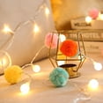 thumbnail image 5 of Guirnalda de luces LED a pilas, bolas navideñas con pompones, guirnalda decorativa de luces para interiores para fiestas en el dormitorio (blanco cálido), 5 of 5
