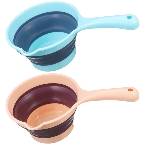 WHAMVOX  2 Pcs Plastic Ladle Collapsible Dipper Spoons Water Travel Child