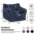thumbnail image 6 of Foam Filled Bean Bag Chair, Plush Corduroy Lazy Sofa, 6 of 8