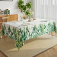 thumbnail image 2 of Spring Summer Tablecloths for Rectangle Tables, Waterproof Stain Resistant Polyester Fabric Table Cover Green Leaves Pattern Table Cloth for Dinner Party Picnic Camping, 60 x 84 Inch, 2 of 6
