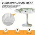 thumbnail image 2 of Elastic Fitted Round Tablecloth, Spring Botanical Waterproof Stretch Table Cover for 55"-60" Tables, Watercolor Leaves Flowers Birds Country Washable Outdoor Tablecloths for Patio, Picnic, Camping, 2 of 9