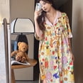 thumbnail image 2 of Camisones de dibujos animados de verano para mujer, ropa de dormir de animales, falda de seda de hielo, cárdigan cómodo, ropa de casa, lencería de moda, bata de noche, 2 of 5