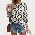 thumbnail image 5 of GEWSEY Blouses for Women Dressy Casual 3/4 Length Sleeve Womens Tops with Smocked (Black, XL), 5 of 7