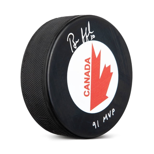 Bill Ranford Rondelle de la Coupe du Canada Signée par Équipe du Canada