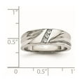 thumbnail image 2 of 6.75mm Stainless Steel Polished With Cubic Zirconia Ring Size 13 Ring for Women, 2 of 2