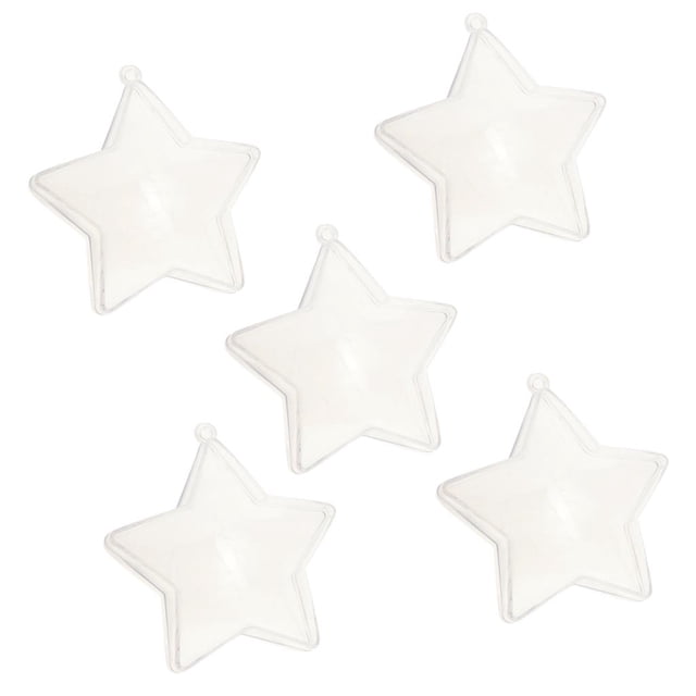 De Caja De Dulces De De Estrella Rellenable De Plástico Decoración De Adorno De Navidad Artesanal De Bricolaje yotijar Bola despegable Star Clear