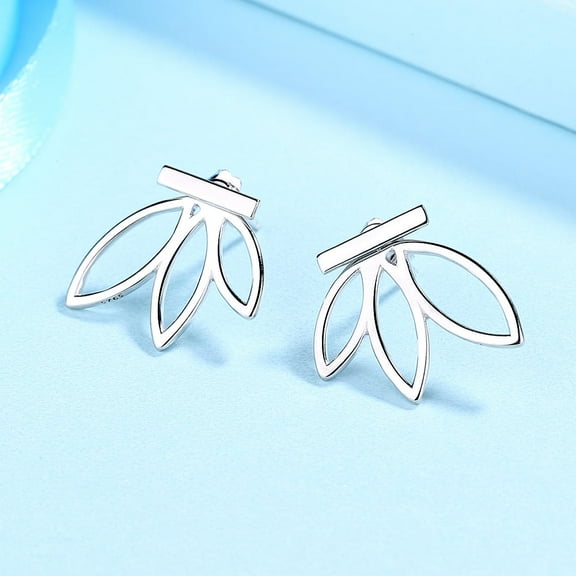 Sterling Silver Lotus Flower Earrings