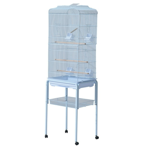 PawHut 63" Metal Indoor Bird Cage Starter Kit With Detachable Rolling