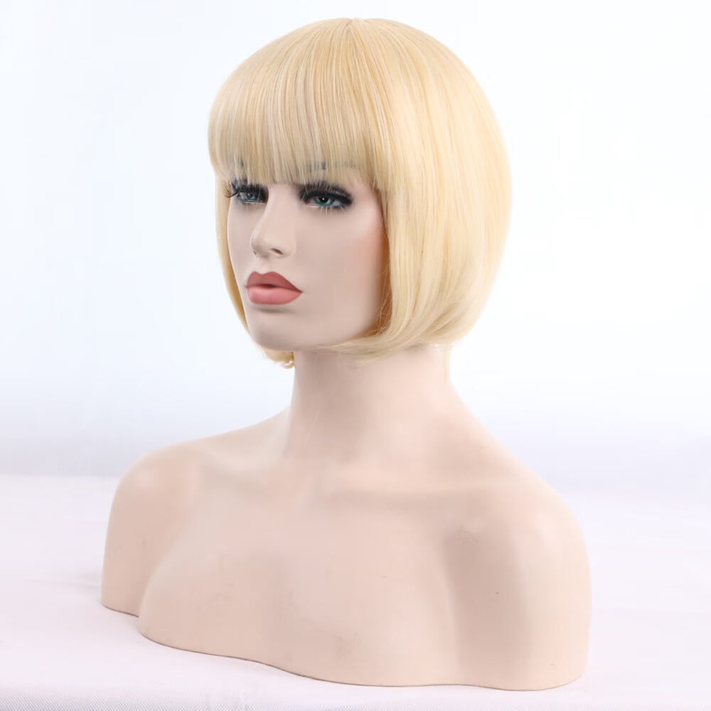 UTOURS Human Hair Wigs For Women Black Color Natural Lace Hair Women's Wig Children Ault BOBO Head Short Hair Cosplay Accesso