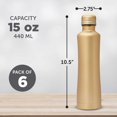 thumbnail image 5 of 6 Silhouette Stainless Steel Water Bottles Set, 15 oz. - Double Wall, Plastic Cap - Gold, 5 of 5