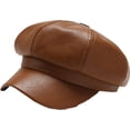 thumbnail image 7 of CoCopeaunts Newsboy Hats for Women Octagonal Cap Female Autumn Winter PU Leather Stylish Artist Painter Newsboy Caps Beret Hat, 7 of 7
