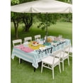thumbnail image 3 of Easter Outdoor Tablecloth - 60x102 Inch Rectangle Dining Table Cover, Polka Dot Bunny Farmhouse Vintage Green Striped Waterproof Outdoor Table Cloth with Umbrella Hole & Zipper for Picnic/Patio/Party, 3 of 7