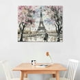 thumbnail image 3 of JEUXUS Visual Art Deco Pink Abstract Paris Canvas Painting Printed Wall Art Romantic Couple Cherry Blossom Canvas Painting Posters And Prints Wall Art Pictures for Living Room Bedroom Decor, 3 of 5