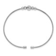 thumbnail image 3 of Diamond2Deal 925 Sterling Silver Rhodié D / C Manchette Perlée Bangle for Women, 3 of 6