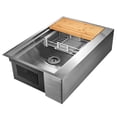 thumbnail image 3 of AKDY 33"x22"x9" Apron Farmhouse Handmade Stainless Steel Kitchen Sink, 3 of 6