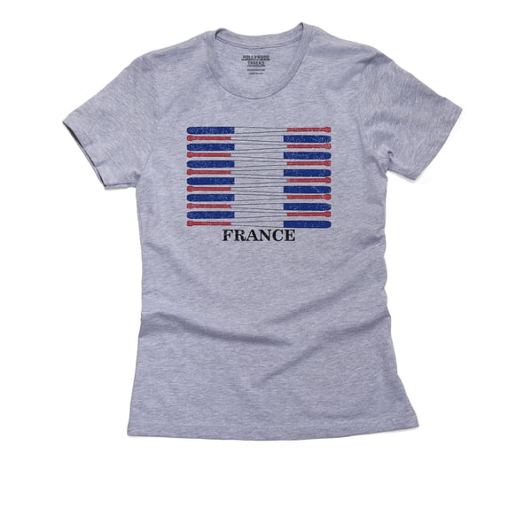 France Baseball Classic - World Vintage Bats Flag Women's Cotton Grey T-Shirt