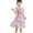 Blue, variant on REDARER Girls Floral Print Smocked Puff Sleeve Tiered Dress Casual Summer Party Everyday Outfit,9-10 Years