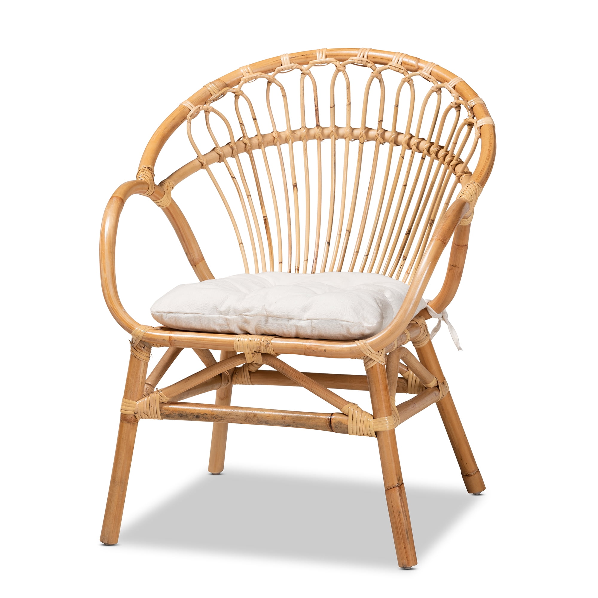 bali & pari Benicia Rattan BOHO Dining Chair, Natural Brown