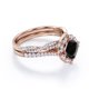 thumbnail image 3 of JeenMata Anillo Nupcial con Pavé Infinito de Moissanita y Diamantes Negros Cultivados en Laboratorio de Talla Cojín de 1,5 Quilates Engastado en Oro Rosa de 18 K sobre Plata, 3 of 6