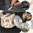 thumbnail image 4 of Yayeee Ashtray with Lid for Cigarette Smokeless Stainless Steel Home Ash Holder, Yellow Autumn Leaves, 4 of 7