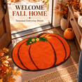 thumbnail image 3 of Pumpkin-Shaped Bath Mat, Soft Absorbent Non-Slide Floor Rug for Halloween, Fall and Thanksgiving Entryway, Bathroom and Seasonal Home Decor, 3 of 6