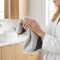 thumbnail image 4 of Unique Bargains 2Pcs Pure Cotton Soft Absorbent Hand Towels Grey 29" x 13", 4 of 8