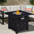 thumbnail image 5 of Outdoor Propane Fire Pit Table, 32-inch Square 50,000BTU Auto-Ignition Propane Gas Fire Table with Waterproof Cover, for Patio Deck Garden Backyard, 5 of 7