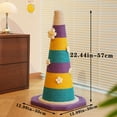 thumbnail image 2 of 22.4” Colorful Cone Cat Scratching Post – Modern Sisal Rope Cat Scratch Tower with Stable Base, Durable Indoor Cat Scratcher for Furniture Protection, 2 of 6