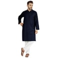 thumbnail image 5 of Atasi Indian Mens 2 Piece Kurta Pajama Set Henley NeckÂ&nbsp;Casual Long Kurta, 5 of 7