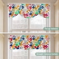 thumbnail image 5 of Colorful Handprints Tie Up Valance Curtains for Windows, Kitchen Curtains Window Treatments, Rainbow Abstract Hand Foot Prints Short Window Shades Valances for Bedroom Bathroom Cafe 54"x18", 5 of 8