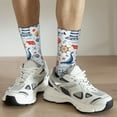 thumbnail image 6 of KLL Watercolor Nautical Print Cool Socks Men's Women's Crew Socks Funny Crazy Novelty Stockings, 6 of 6