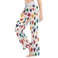 thumbnail image 4 of Women's Long Sleep Pants Home Pants Sleep Pants Wide-Leg Pants Design Elastic Fabric Casual Pants XL Cartoon Heart Pattern, 4 of 7