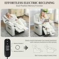 thumbnail image 3 of Beige Power Massage Recliner Chair, 8-Point Vibration Massage Single Sofa with USB Port, Remote Control & Memory Positions, Velvet Fabric Living Room Armchair, 35.4" W x 41.3" H, 3 of 7