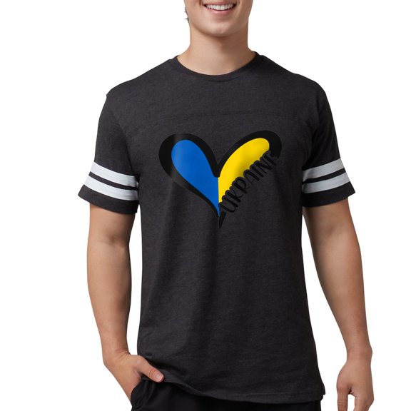 CafePress - Love Ukraine Heart T Shirt - Mens Football Shirt