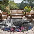 thumbnail image 4 of Round Rugs 7Ft, Black Cows Round Area Rug Washable Indoor Throw Carpet, Country Pink Spring Floral Elegant Farmhouse Wooden Large Non Slip Circle Rug for Dining Room Playroom Home Decor Aesthetic, 4 of 8