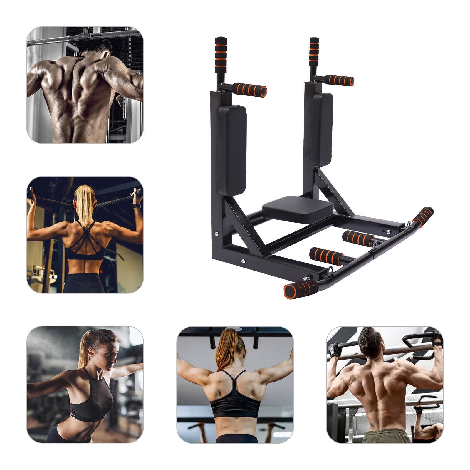 Denest Training Pull Up Chin Bar Heavy Duty Wall Mounted Exercise Home Gym Fitness USA