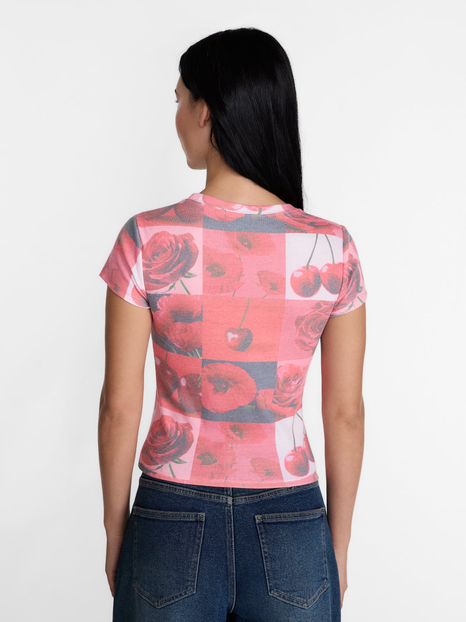 Madden NYC Women's Studded Graphic Tee with Short Sleeves, Sizes XXS-XXL
