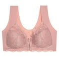 thumbnail image 5 of Front Clasp Bras for Women, Audhol Womens No Steel Ring French Womens Front Close Bra T Back Plus Size Seamless Unlined Bra for Large Bust Womens Bras for Older Women Pink 8XL, 5 of 5