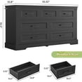 thumbnail image 5 of Farmhouse Dresser for Bedroom 7 Drawers Dresser with Thick Styling, Black Chest of Drawers or Storage Organizer for Living Room Hallway, 5 of 8