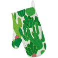 thumbnail image 2 of Dreamtimes Oven Mitts and Pot Holders with Chef Apron 3Pcs Set Cactus Pattern Non Slip Heat Resistant Gloves for Baking Cooking BBQ, 2 of 7