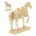 thumbnail image 4 of Desktop Horses Ornaments, Gold Horse Statue Robust Body  Symbolism Easy   For Bedroom For Family, 4 of 8
