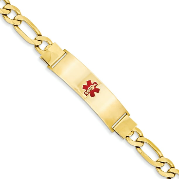 14k Yellow Gold 7in Medical Jewelry ID Bracelet