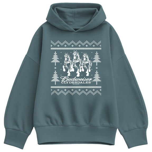 Budweiser - Bud Sweater - Ladies Oversized Fleece Hoodie Sweatshirt