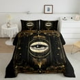 thumbnail image 2 of Manfei Boho Eyes Queen Comforter Set,Bohemain Theme Bedding Sets,Gold Black Bedding Comforter Set For Men Women,Super Cozy Room Decor Reversible,3-Piece, 2 of 8