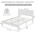thumbnail image 7 of VECELO Queen Size Platform Bed Frame, Metal Bed Frame with Wooden Headboard, Heavy Duty Slats Support, No Box Spring Needed, Under-Bed Storage, White, 7 of 7