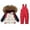 Red, variant on Toddler Boy Snow Pants Winter Coat and Snow Pants Set Overall Windproof Snowboard Outdoor Snow Outfit Pink 80
