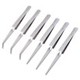 thumbnail image 1 of WANDIC Juego de pinzas de precisión, 6 piezas, 2 estilos, kit de reparación de pinzas de acero inoxidable para manualidades, joyería, electrónica, trabajo de laboratorio, 1 of 5