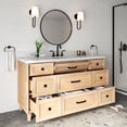 thumbnail image 2 of ARIEL Monroe 61 Inch Single Oval Sink Bathroom Vanity With Pure White Quartz Countertop 1.5 Inch Edge In Oak, 2 of 8