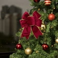 thumbnail image 5 of 5-Piece Christmas Bow Set, Velvet Tree Bows, Holiday Decoration Bows, Festive Bow Ornaments, Christmas Tree Accents, Decorative Gift Bows, Seasonal Hanging Decorations, Red Blue Yellow Beige, 5 of 5