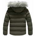 thumbnail image 2 of KVE Men's Hooded Winter Coat Warm Puffer Jacket Thicken Quilted Jacket Army Green(Hood) Small, 2 of 9